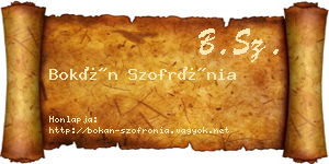 Bokán Szofrónia névjegykártya
